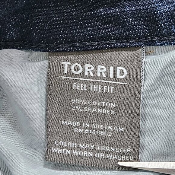 Torrid Jeans Womens 24R Blue Denim Boyfriend Straight Stretch New Western Boho - Picture 13 of 16